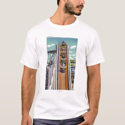 Couples Going Down the Flying Turns Ride T_Shirt