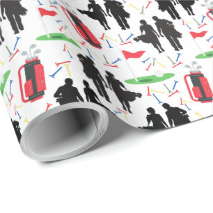 Couples Golf Gift Wrapping Paper