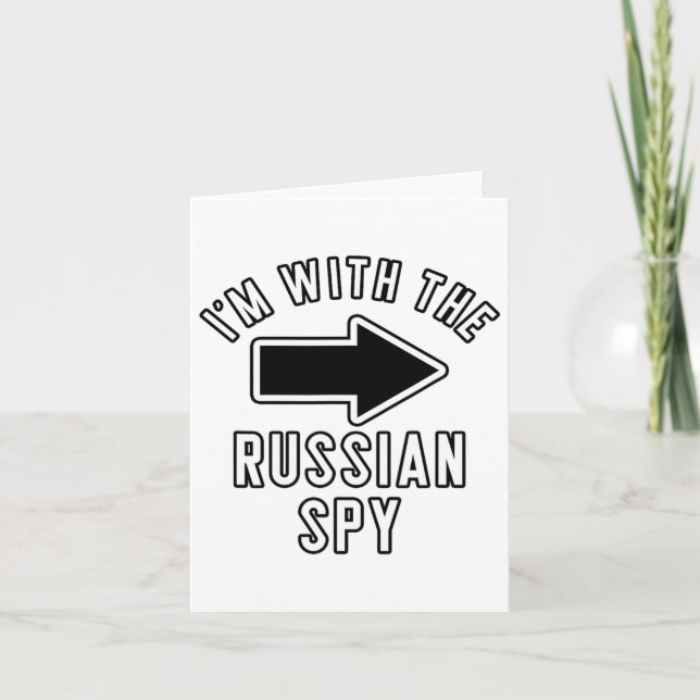 Couples Halloween Costume I'm With The Russian Spy Card (Front)