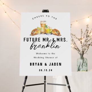 Couples Happy Hour Wedding Shower Welcome Sign