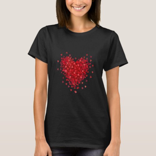 Couples Happy Valentines Day Cute Red Heart Valent T_Shirt