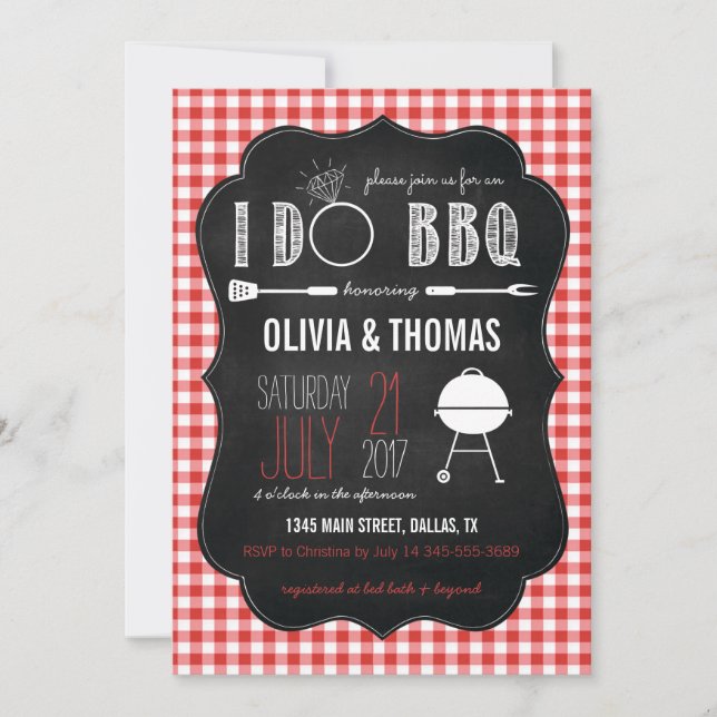 Couples I Do BBQ Engagement Shower Invitation (Front)