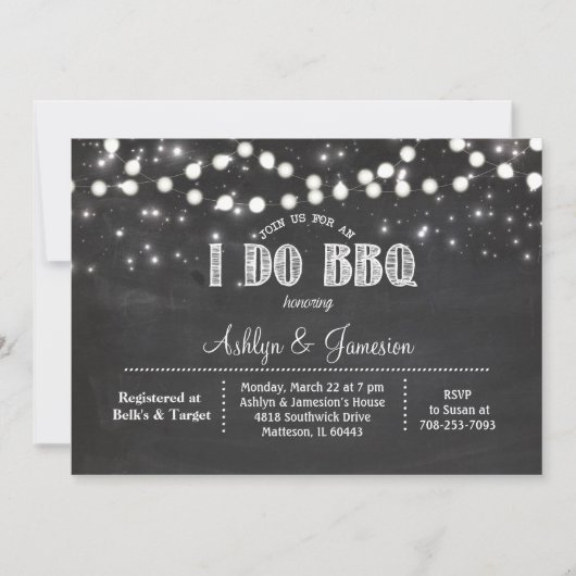 Couples I DO BBQ Lights Summer Shower (Front)