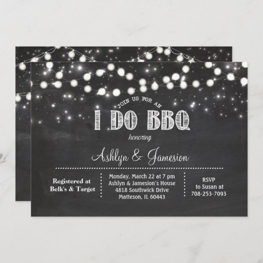 Couples I DO BBQ Lights Summer Shower (Front/Back)