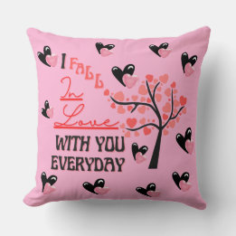 Couples I Fall In Love with you Everyday  Throw Pillow
