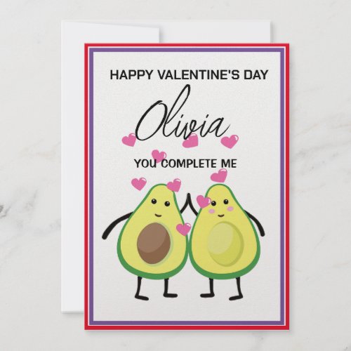 Couples in Love Avocado Love Valentines Day Card