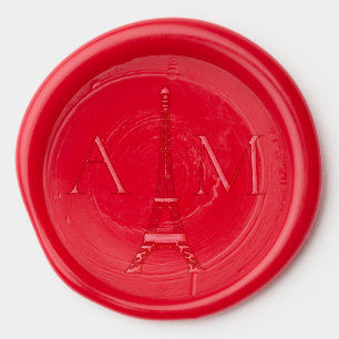 Couples Initials Eiffel Tower Paris French Wedding Wax Seal Sticker