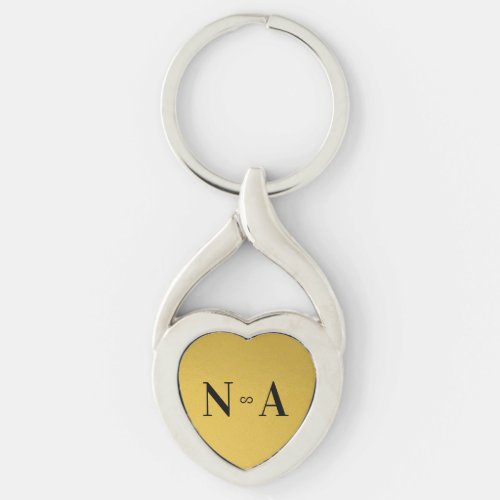 Couples Initials Letters Infinity Sign Keepsake Keychain