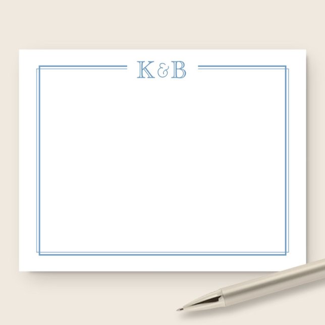 Couple's Initials Newlyweds Monogram Stationery Note Card (Creator Uploaded)