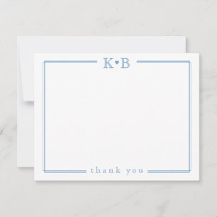 Couple's Initials Newlyweds Monogram Thank You Note Card