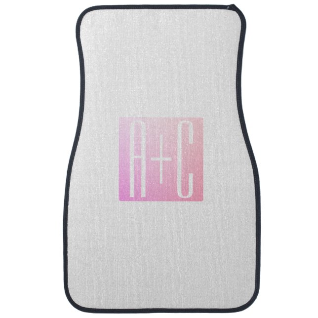 Couple's Initials | Subtle Pink Gradation Car Floor Mat (Front)