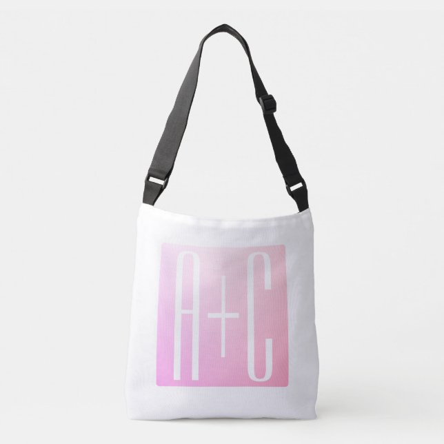 Couple's Initials | Subtle Pink Gradation Crossbody Bag (Front)
