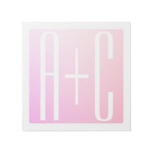 Couple's Initials Subtle Pink Gradation Gallery Wrap