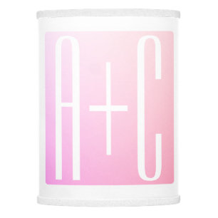 Couple's Initials Subtle Pink Gradation Lamp Shade