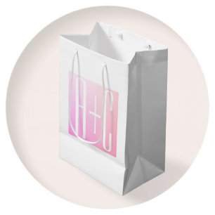 Couple's Initials   Subtle Pink Gradation Medium Gift Bag
