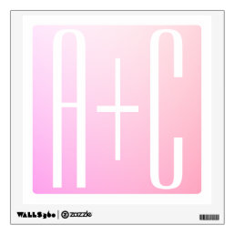 Couple&#39;s Initials | Subtle Pink Gradation Wall Decal