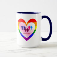 Couples Inside the All Love Pride Heart Mug