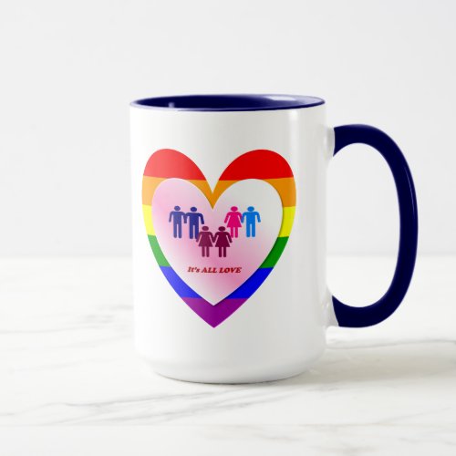 Couples Inside the All Love Pride Heart Mug