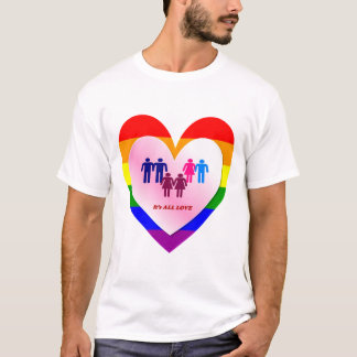 Couples Inside the All Love Pride Heart T-Shirt