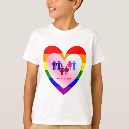 Couples Inside the All Love Pride Heart T_Shirt