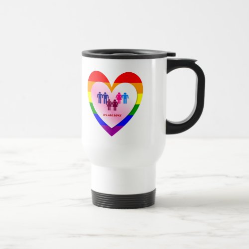 Couples Inside the All Love Pride Heart Travel Mug