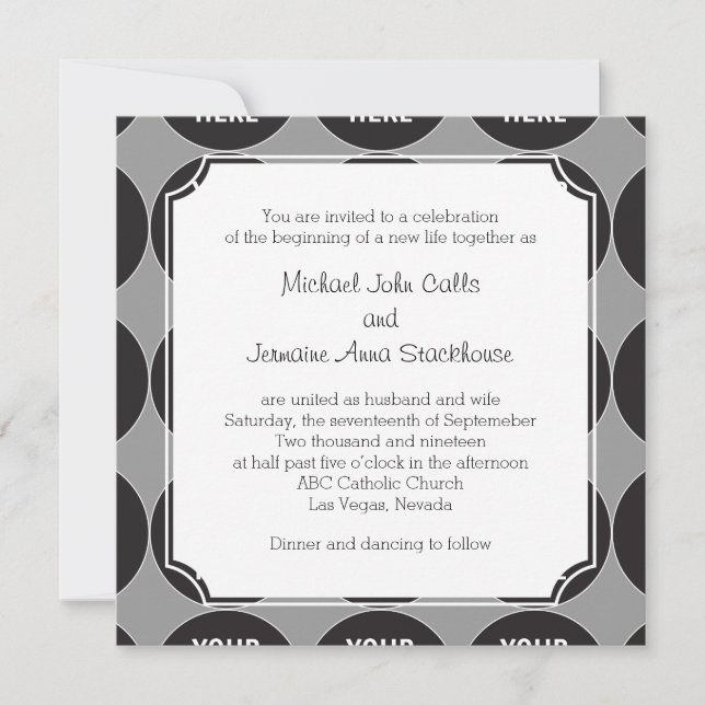 Couple's Inviting Wording Template Invitation 002 (Front)