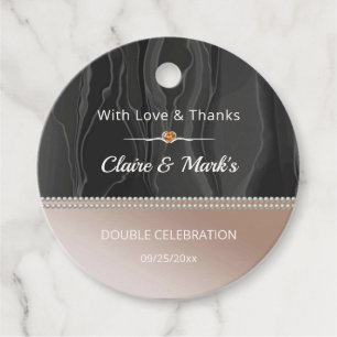 Couples Joint Milestone Birthday With Love Thanks Favor Tags