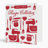 Couples Kitchen Essentials Red Recipe Binder (Front/Inside)