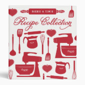 Couples Kitchen Essentials Red Recipe Binder (Front)