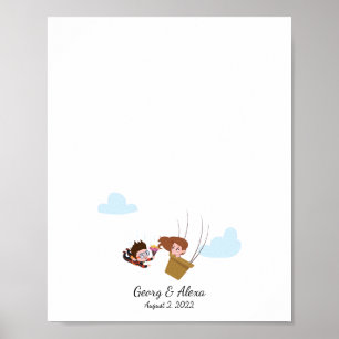 Couple's Love Flight Thumbprint Guest Book