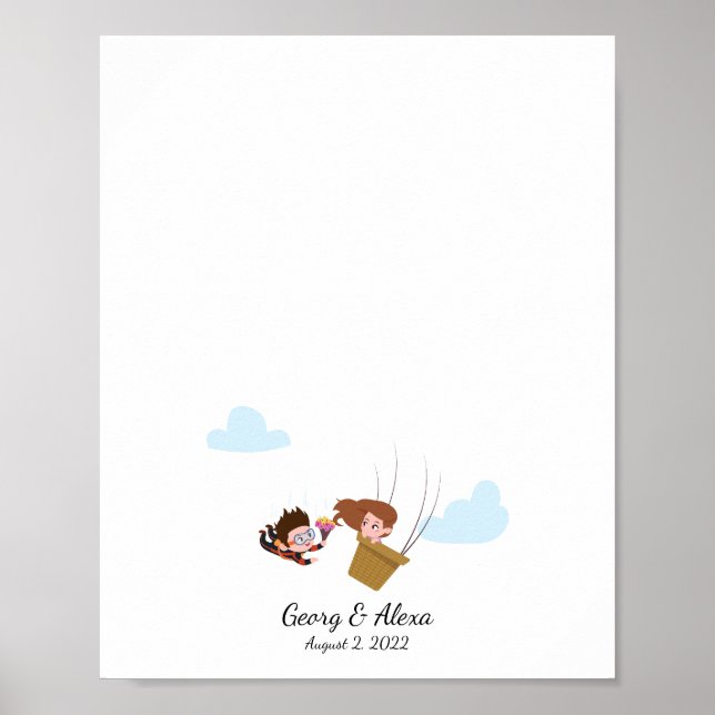 Couple's Love Flight Thumbprint Guest Book (Front)