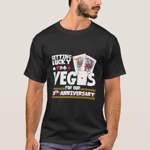 Couples Married 10 Years Vegas 10Th Wedding Annive T_Shirt