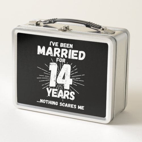 Couples Married 14 Years Funny 14th Anniversary Metal Lunch Box