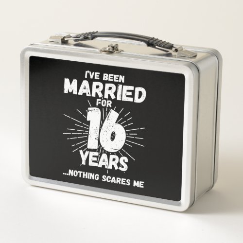 Couples Married 16 Years Funny 16th Anniversary Metal Lunch Box