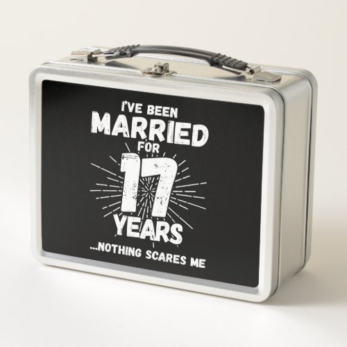 Couples Married 17 Years Funny 17th Anniversary Metal Lunch Box