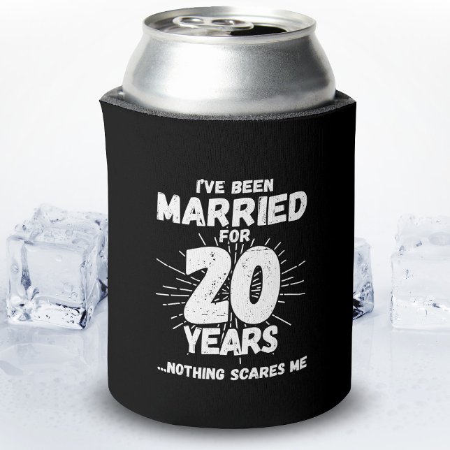 Couples Married 20 Years Funny 20th Anniversary Can Cooler (Creator Uploaded)