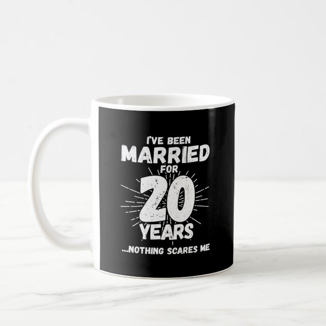 Couples Married 20 Years Funny 20th Anniversary Coffee Mug (Left)