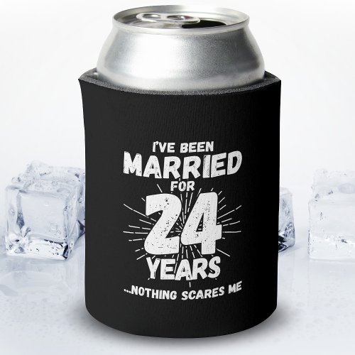 Couples Married 24 Years Funny 24th Anniversary Can Cooler