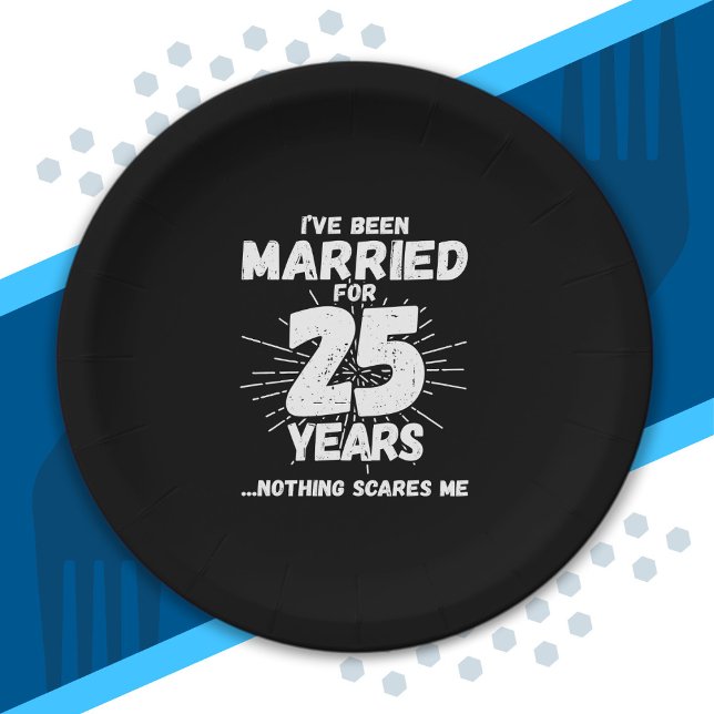Couples Married 25 Years Funny 25th Anniversary Paper Plates (Creator Uploaded)