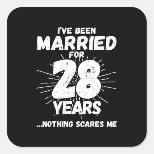 Couples Married 28 Years Funny 28th Anniversary Square Sticker