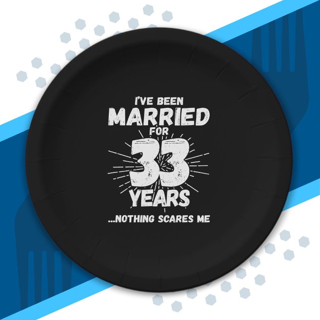 Couples Married 33 Years Funny 33rd Anniversary Paper Plates (Creator Uploaded)