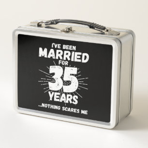 Couples Married 35 Years Funny 35th Anniversary Metal Lunch Box