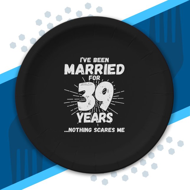 Couples Married 39 Years Funny 39th Anniversary Paper Plates (Creator Uploaded)