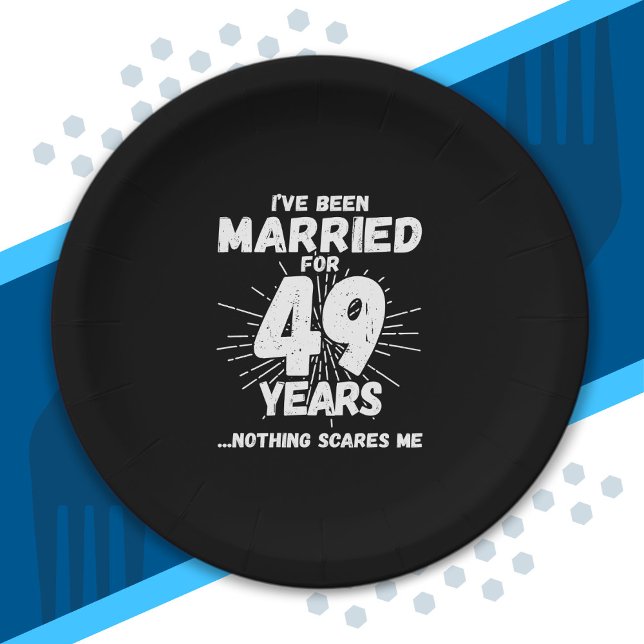 Couples Married 49 Years Funny 49th Anniversary Paper Plates (Creator Uploaded)
