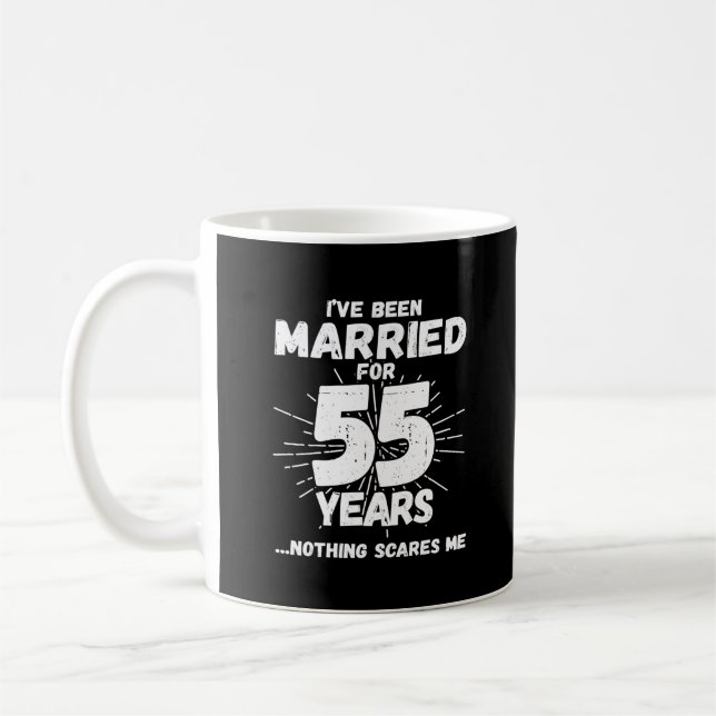 Couples Married 55 Years Funny 55th Anniversary Coffee Mug (Left)