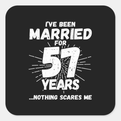 Couples Married 57 Years Funny 57th Anniversary Square Sticker