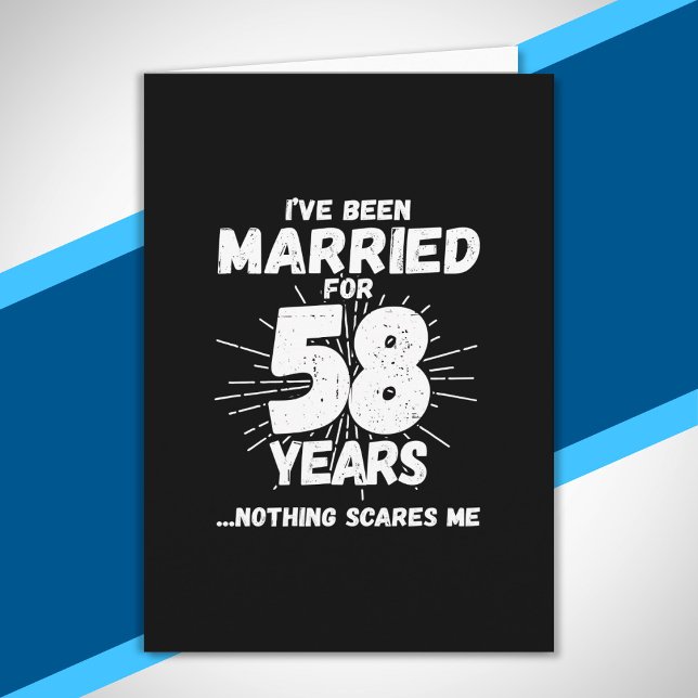 Couples Married 58 Years Funny 58th Anniversary Card (Creator Uploaded)