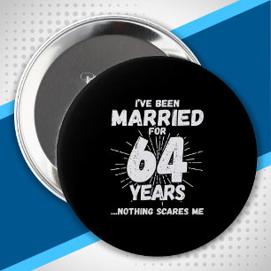 Couples Married 64 Years Funny 64th Anniversary Button