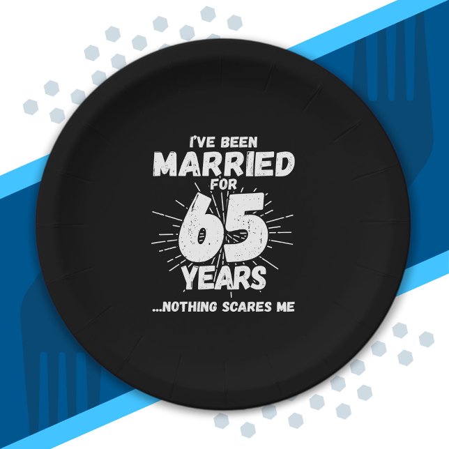Couples Married 65 Years Funny 65th Anniversary Paper Plates (Creator Uploaded)