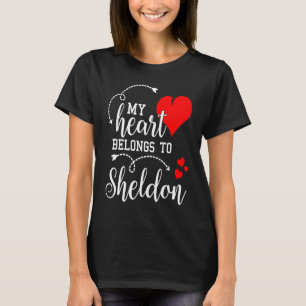 Couples Matching My Heart Belong to Sheldon My L T-Shirt